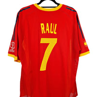 Spain 2002 - 2004 Player Issue Home Football Shirt #7 Raul