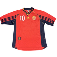 Spain 1998 World Cup Home Football Shirt #10 Raul XL