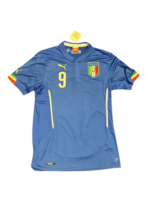 Italy 2014-2016 Home Football Shirt L #9 Balotelli