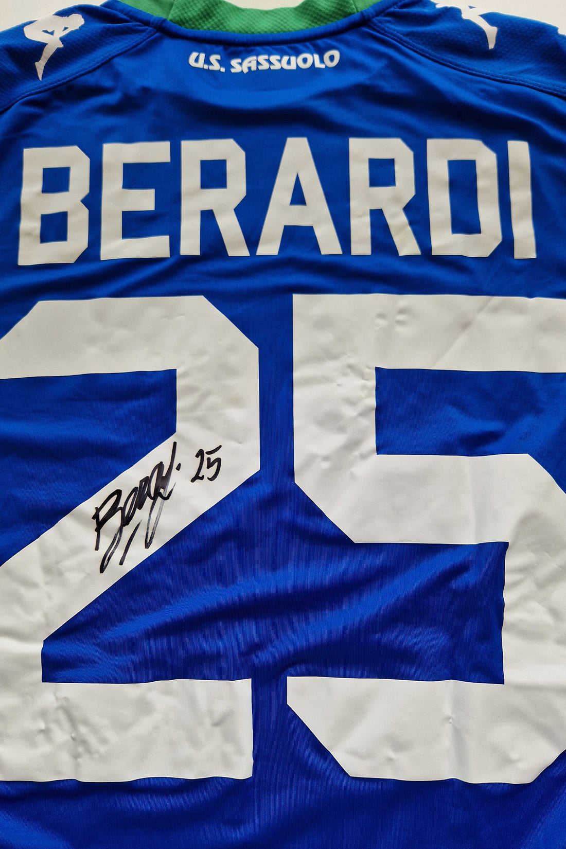 Sassuolo 2017 - 2018 Worn / Issued & Signed Third Football Shirt #25 Berardi