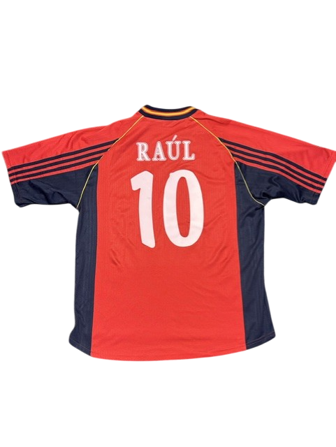 Spain 1998 World Cup Home Football Shirt #10 Raul XL